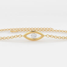 Load image into Gallery viewer, Diamond Bracelet / Evil Eye Diamond Bracelet in 14k Gold / Good Luck Charm Bracelet / Friendship Bracelet / Protection Charm / Charm Jewelry - Jalvi & Co.