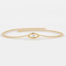 Load image into Gallery viewer, Diamond Bracelet / Evil Eye Diamond Bracelet in 14k Gold / Good Luck Charm Bracelet / Friendship Bracelet / Protection Charm / Charm Jewelry - Jalvi & Co.