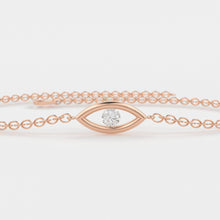 Load image into Gallery viewer, Diamond Bracelet / Evil Eye Diamond Bracelet in 14k Gold / Good Luck Charm Bracelet / Friendship Bracelet / Protection Charm / Charm Jewelry - Jalvi & Co.