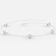 Load image into Gallery viewer, Diamond Solitaire Bracelet / Natural Brilliant Cut Bezel Set Diamond Bracelet / 14k Gold Diamond by the Yard Bracelet - Jalvi & Co.