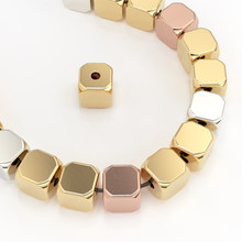 Load image into Gallery viewer, 3.7mm 18k Solid Yellow Gold Handmade Nuggets Findings Beads Pair (2 pieces) - Jalvi & Co.