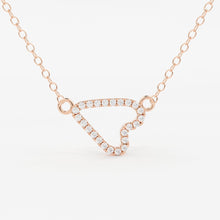 Load image into Gallery viewer, Sideways Heart necklace / 14k Gold Sideways Diamond Heart in Micro Pave Setting / Gift for Her / Love Girl / Mothers Day Sale - Jalvi & Co.