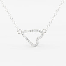 Load image into Gallery viewer, Sideways Heart necklace / 14k Gold Sideways Diamond Heart in Micro Pave Setting / Gift for Her / Love Girl / Mothers Day Sale - Jalvi & Co.