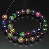 AAA+ Quality Black Opal, Natural Fire Opal Smooth Round Sphere Ball Beads, 8mm, 3pc