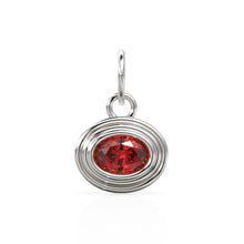 Load image into Gallery viewer, AAA Red Ruby Charms 14k Yellow Solid Gold Bubble Bezel Charm Pendant Red Oval Gemstone Bezel 18K Gold Jewelry Finding - Jalvi & Co.