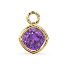 Load image into Gallery viewer, African Purple Amethyst Solid Gold Charm / Natural Gemstone Handmade Pendant / 1pc 14k Solid Yellow Gold Jewelry Making Findings - Jalvi & Co.