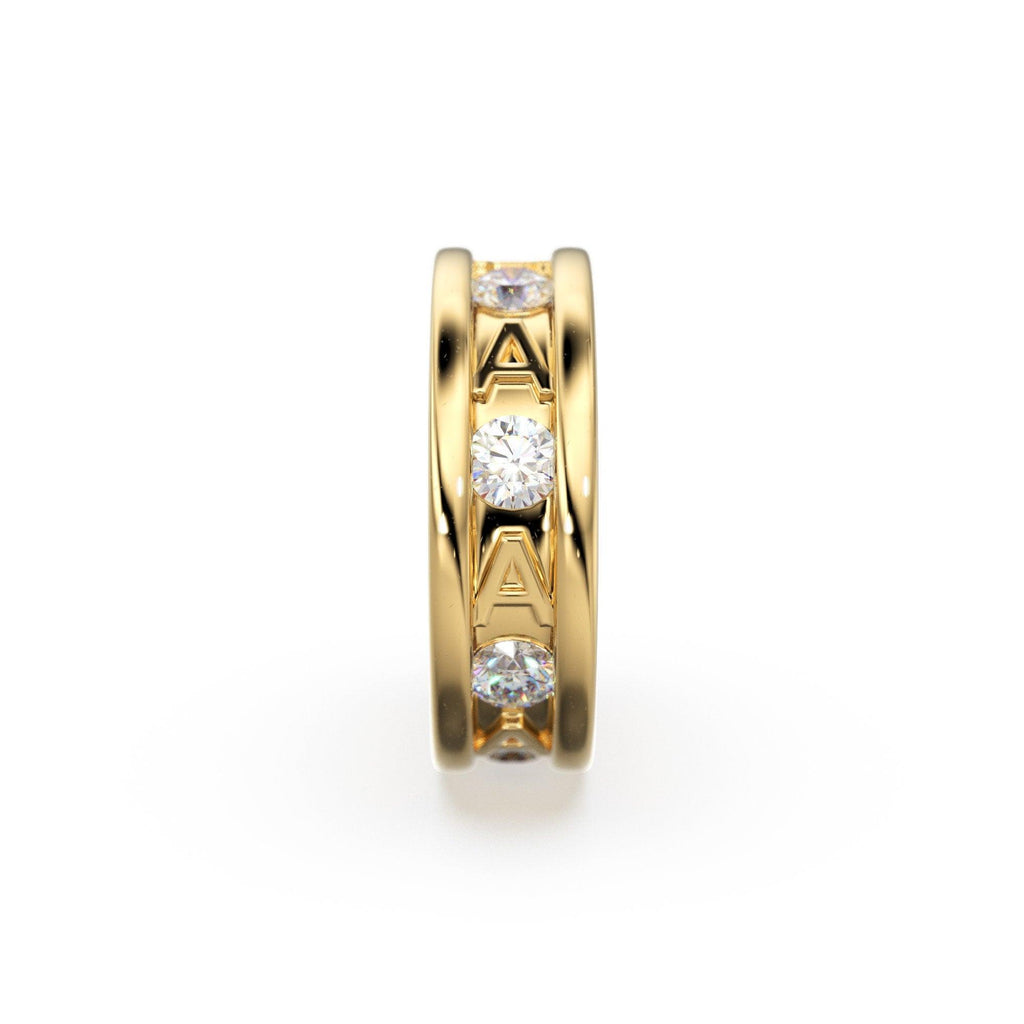 Alphabet Diamond Solid Gold 6mm Beads / 18k Solid Yellow Gold Spacer Findings / 2mm Hole Initial Beads / Name Jewelry Making Supplies Beads - Jalvi & Co.
