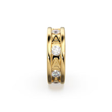Load image into Gallery viewer, Alphabet Diamond Solid Gold 6mm Beads / 18k Solid Yellow Gold Spacer Findings / 2mm Hole Initial Beads / Name Jewelry Making Supplies Beads - Jalvi & Co.