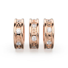 Load image into Gallery viewer, Alphabet Diamond Solid Gold 6mm Beads / 18k Solid Yellow Gold Spacer Findings / 2mm Hole Initial Beads / Name Jewelry Making Supplies Beads - Jalvi & Co.