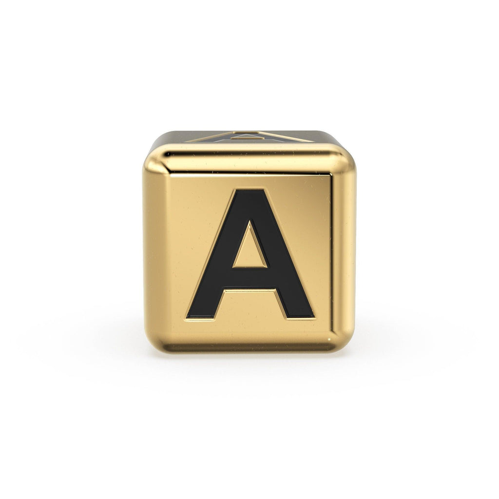 Alphabet Solid Gold 5mm Dice Beads / Box 18k Solid Yellow Gold Spacer Findings / 2mm Hole Initial Beads / Name Jewelry Making Supplies Beads - Jalvi & Co.