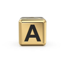 Load image into Gallery viewer, Alphabet Solid Gold 5mm Dice Beads / Box 18k Solid Yellow Gold Spacer Findings / 2mm Hole Initial Beads / Name Jewelry Making Supplies Beads - Jalvi & Co.
