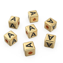 Load image into Gallery viewer, Alphabet Solid Gold 5mm Dice Beads / Box 18k Solid Yellow Gold Spacer Findings / 2mm Hole Initial Beads / Name Jewelry Making Supplies Beads - Jalvi & Co.