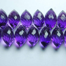 Load image into Gallery viewer, Amethyst Purple Quartz Faceted Dew Drop Marquise Loose Beads 6 Pair 15mm 16mm - Jalvi & Co.