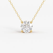 Load image into Gallery viewer, Attached Diamond On Chain / 14Kt Gold Diamond Necklace/ Diamond Solitaire Necklace/ Bridesmaid Necklace / Diamond Necklace Gift/ SHIPS FAST - Jalvi & Co.