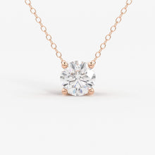 Load image into Gallery viewer, Attached Diamond On Chain / 14Kt Gold Diamond Necklace/ Diamond Solitaire Necklace/ Bridesmaid Necklace / Diamond Necklace Gift/ SHIPS FAST - Jalvi & Co.
