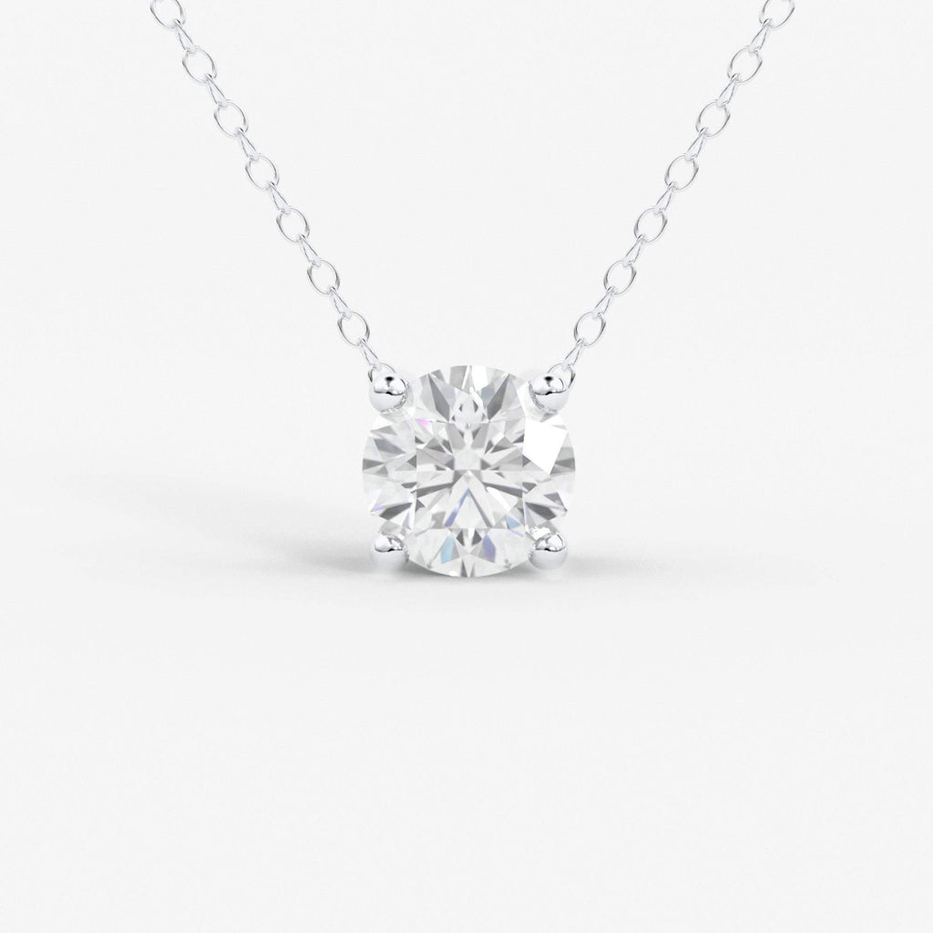 Attached Diamond On Chain / 14Kt Gold Diamond Necklace/ Diamond Solitaire Necklace/ Bridesmaid Necklace / Diamond Necklace Gift/ SHIPS FAST - Jalvi & Co.