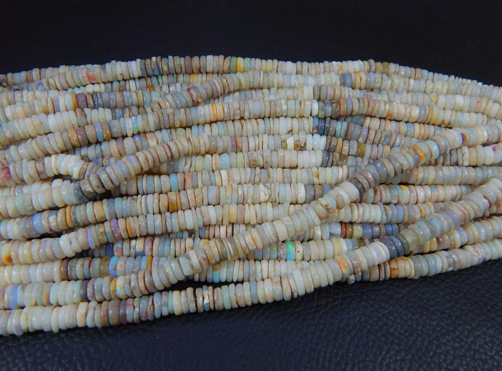 Australian Opal Tyre Shape Smooth Beads Natural Size Approx 16" Inches - Jalvi & Co.
