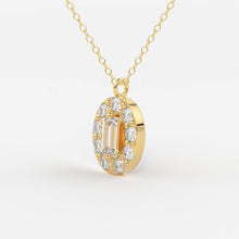 Load image into Gallery viewer, Baguette Diamond Necklace in 14k Gold / Diamond Cluster Necklace / Oval Diamond Layering Necklace / Minimalist Gift / Diamond Necklace - Jalvi & Co.