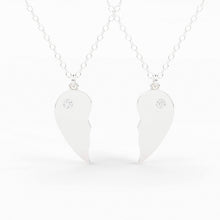 Load image into Gallery viewer, Best Friend Necklace / BFF Necklace / 14k Solid Gold Heart Necklace / Set of 2 Best Friend Necklace / Love Necklace / Sister Necklace - Jalvi & Co.