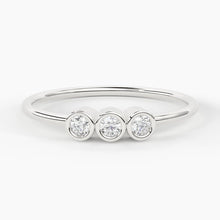 Load image into Gallery viewer, Bezel Set Diamond Band in 14k Gold / Bezel Set Diamond Ring / Simple Thin Gold Band White Diamond Ring / Diamond Bezel Set Wedding Band - Jalvi & Co.