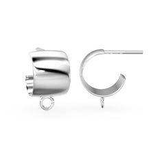 Load image into Gallery viewer, Big Solid Gold Huggies Earrings / Gold Ear Stud / White Gold Ear Wires / Real Rose Gold Open Hoop Huggies - Jalvi & Co.