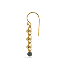 Load image into Gallery viewer, Black Pearl 18k Solid Yellow Gold Handmade Geometric Diamond Earrings, Pearl Earrings, Gold Earrings, Diamond Earrings - Jalvi & Co.