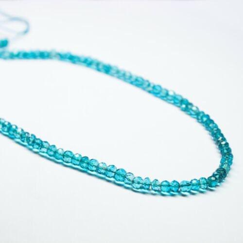 Blue Neon Apatite Quartz Faceted Rondelle Gemstone Loose Spacer Beads 14