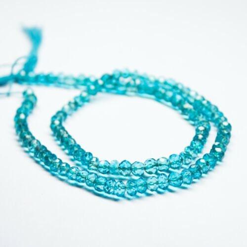 Blue Neon Apatite Quartz Faceted Rondelle Gemstone Loose Spacer Beads 14" 5mm - Jalvi & Co.