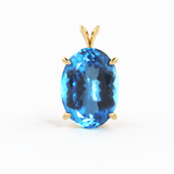 Blue Topaz 14k gold Pendant / Swiss Blue Topaz & 14k Gold Pendant / Stunning Blue Topaz / December Birthstone / Blue gemstone jewelry Gift