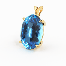 Load image into Gallery viewer, Blue Topaz 14k gold Pendant / Swiss Blue Topaz & 14k Gold Pendant / Stunning Blue Topaz / December Birthstone / Blue gemstone jewelry Gift - Jalvi & Co.