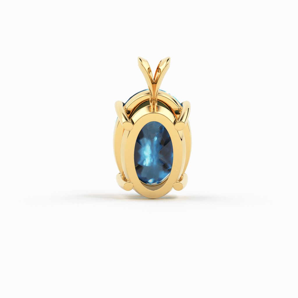 Blue Topaz 14k gold Pendant / Swiss Blue Topaz & 14k Gold Pendant / Stunning Blue Topaz / December Birthstone / Blue gemstone jewelry Gift - Jalvi & Co.