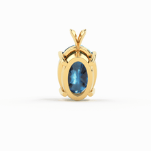 Load image into Gallery viewer, Blue Topaz 14k gold Pendant / Swiss Blue Topaz &amp; 14k Gold Pendant / Stunning Blue Topaz / December Birthstone / Blue gemstone jewelry Gift - Jalvi &amp; Co.