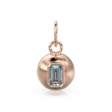Load image into Gallery viewer, Blue Topaz Emerald 18k Gold Bauble Ball Gold Charm / Blue Gemstone Handmade Gold Pendant / 14k Gold Jewelry Making November Birthstone - Jalvi & Co.