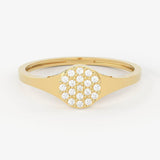 Brilliant Diamond Band in 14k Gold / Diamond Pinky Ring / Round Gold Band White Diamond Ring / Promise Ring