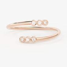 Load image into Gallery viewer, Brilliant Diamond Band in 14k Gold / Dual Diamond Ring / Round Gold Band White Diamond Ring / Brilliant Round Diamond Wedding Band - Jalvi & Co.