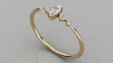 Load image into Gallery viewer, Brilliant Diamond Band in 14k Gold / Marquise Diamond Bar Ring / Gold Band White Diamond Ring / Diamond Wedding Band - Jalvi & Co.