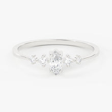 Load image into Gallery viewer, Brilliant Diamond Band in 14k Gold / Marquise Diamond Bar Ring / Gold Band White Diamond Ring / Diamond Wedding Band - Jalvi & Co.