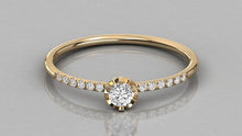 Load image into Gallery viewer, Brilliant Diamond Band in 14k Gold / Round Diamond Ring / Gold Band White Diamond Ring / Genuine Diamond Wedding Band - Jalvi & Co.