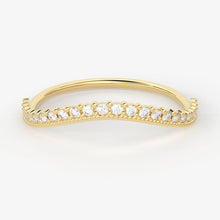 Load image into Gallery viewer, Brilliant Diamond Band in 14k Gold / Round Diamond Ring / Round Gold Band White Diamond Ring / Brilliant Round Diamond Wedding Band - Jalvi & Co.