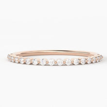 Load image into Gallery viewer, Brilliant Diamond Band in 14k Gold / Round Diamond Ring / Round Gold Band White Diamond Ring / Brilliant Round Diamond Wedding Band - Jalvi & Co.