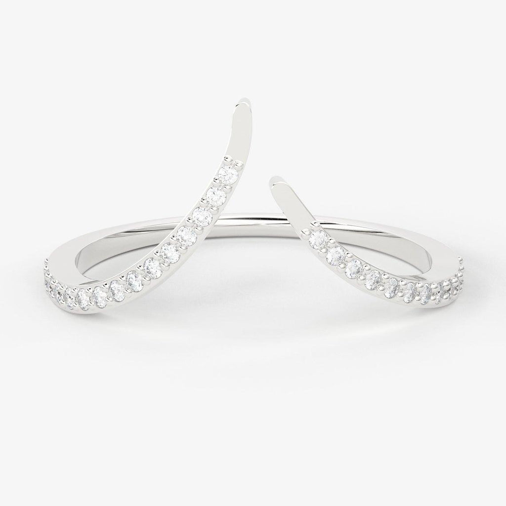 Brilliant Diamond Band in 14k Gold / Round Diamond Ring / Round Gold Band White Diamond Ring / Diamond Wedding Band - Jalvi & Co.