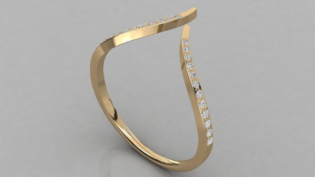 Brilliant Diamond Band in 14k Gold / Round Diamond Ring / Round Gold Band White Diamond Ring / Diamond Wedding Band - Jalvi & Co.