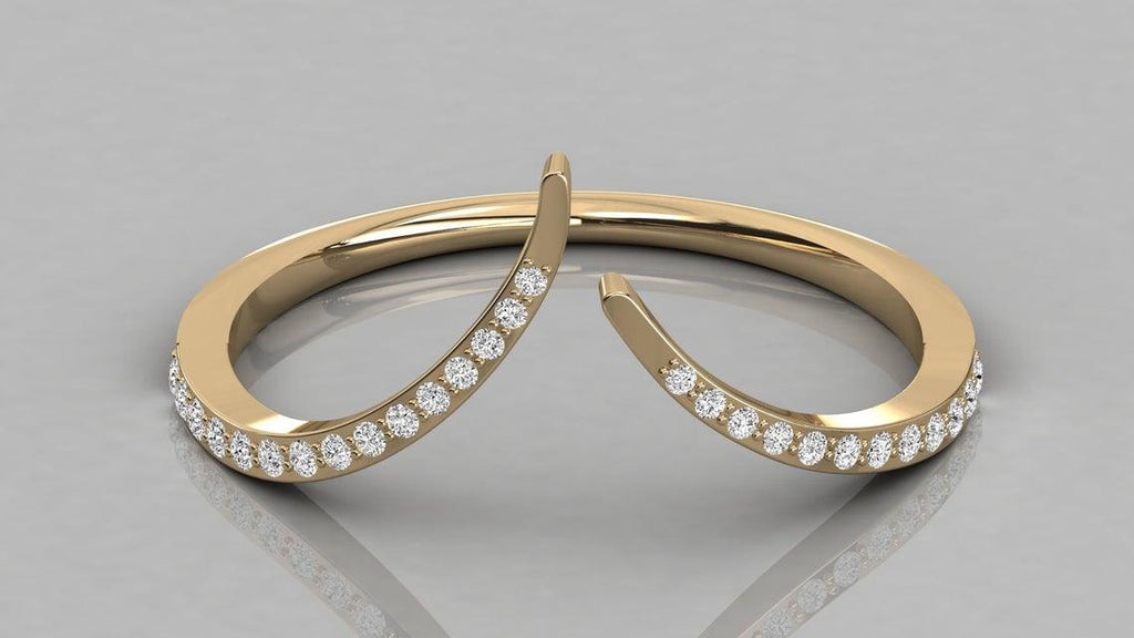 Brilliant Diamond Band in 14k Gold / Round Diamond Ring / Round Gold Band White Diamond Ring / Diamond Wedding Band - Jalvi & Co.