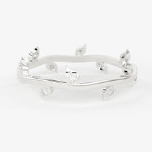 Load image into Gallery viewer, Brilliant Diamond Band in 14k Gold / Round Diamond Ring / Round Gold Band White Diamond Ring / Leaf Diamond Wedding Band - Jalvi & Co.