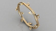 Load image into Gallery viewer, Brilliant Diamond Band in 14k Gold / Round Diamond Ring / Round Gold Band White Diamond Ring / Leaf Diamond Wedding Band - Jalvi & Co.