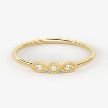 Load image into Gallery viewer, Brilliant Diamond Band in 14k Gold / Round Diamond Ring / Round Gold Band White Diamond Ring / Milgrain Diamond Wedding Band - Jalvi & Co.