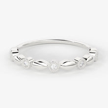 Load image into Gallery viewer, Brilliant Diamond Band in 14k Gold / Round Diamond Ring / Round Gold Band White Diamond Ring / Milgrain Diamond Wedding Band - Jalvi & Co.