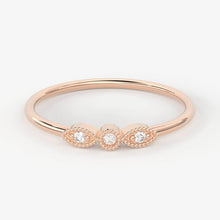 Load image into Gallery viewer, Brilliant Diamond Band in 14k Gold / Round Diamond Ring / Round Gold Band White Diamond Ring / Milgrain Diamond Wedding Band - Jalvi & Co.