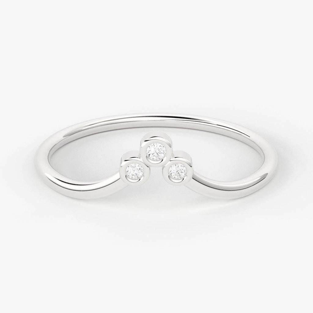 Brilliant Diamond Band in 14k Gold / Round Diamond Ring / Round Gold Band White Diamond Ring / Milgrain Diamond Wedding Band - Jalvi & Co.