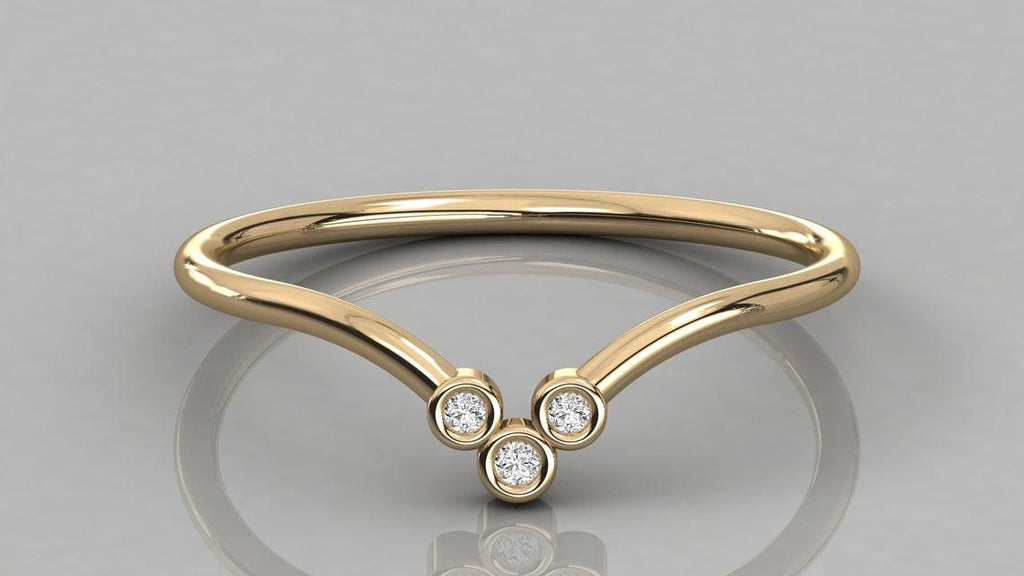 Brilliant Diamond Band in 14k Gold / Round Diamond Ring / Round Gold Band White Diamond Ring / Milgrain Diamond Wedding Band - Jalvi & Co.